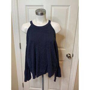 Knitted & Knotted Anthropologie Navy Blue Cold Shoulder, Size M, NWT!